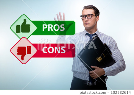 Concept of choosing pros and cons Concept of choosing pros and cons 102382614