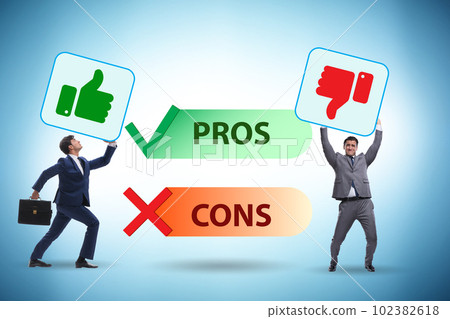 Concept of choosing pros and cons Concept of choosing pros and cons 102382618