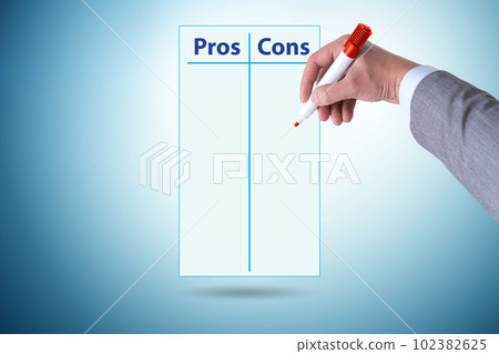 Concept of choosing pros and cons 102382625