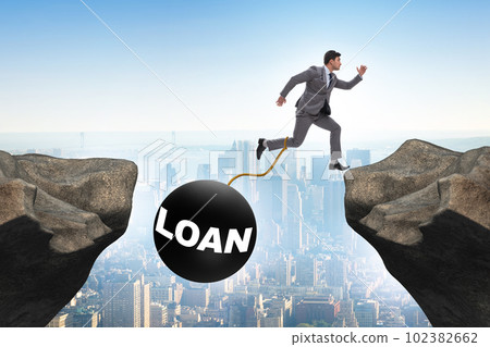 Debt and loan concept with businessman 102382662