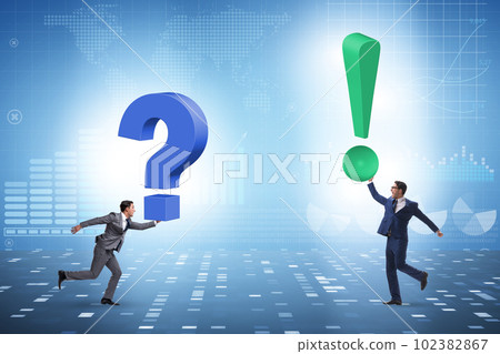 Concept of question and exclamation marks 102382867