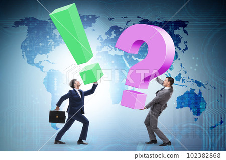 Concept of question and exclamation marks 102382868