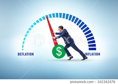 Inflation and deflation business concept 102382876