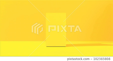 Empty yellow table for product with yellow wall background. 102383808
