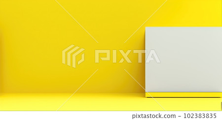 Empty yellow table for product with yellow wall background. Empty yellow table for product with yellow wall background. 102383835