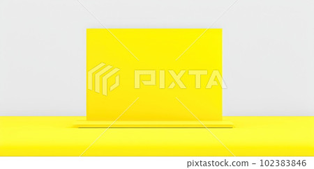 Empty yellow table for product with white wall background. Empty yellow table for product with white wall background. 102383846