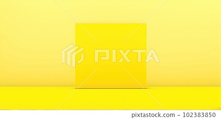 Empty yellow table for product with yellow wall background. 102383850