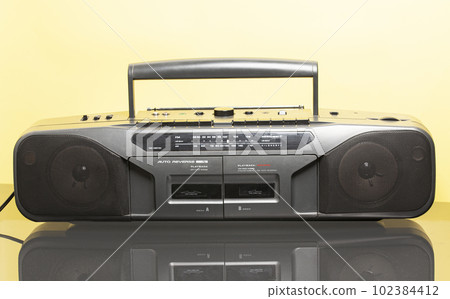 Retro ghetto radio boom box cassette recorder from 80s.. 102384412