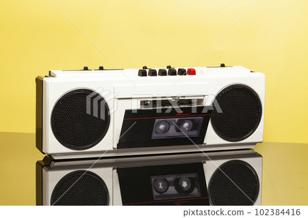 Retro ghetto radio boom box cassette recorder from 80s.. Retro ghetto radio boom box cassette recorder from 80s.. 102384416