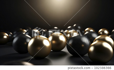 Background with a scattering of 3d balls on a plane 102386366