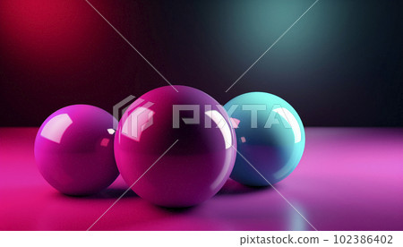 Background with a scattering of 3d balls on a plane Background with a scattering of 3d balls on a plane 102386402