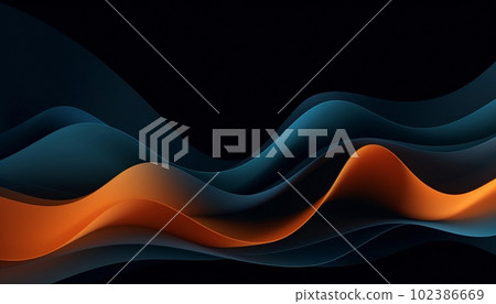 Orange-blue waves on a dark background 102386669