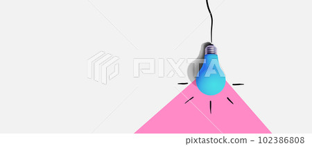 Hanging idea light bulb - Business concept 102386808