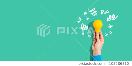 Idea light bulb with hand drawing sketch 102386810