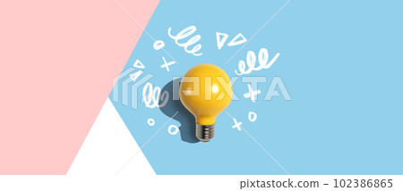 Idea light bulb with hand drawing sketch 102386865