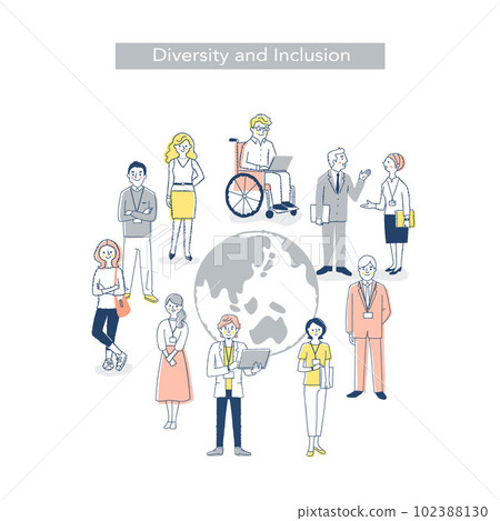 多樣性形像地球和商界人士 多樣性形像地球和商界人士 102388130