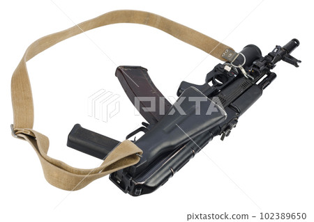 Modern kalashnikov 5.45x39 mm AK 74M assault rifle with 40 mm underbarrel grenade launcher 102389650