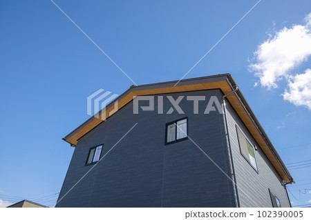 Residential image Newly built house gable roof Residential image Newly built house gable roof 102390005