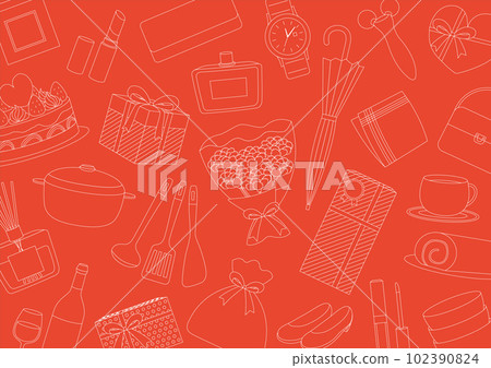 線條畫母親節禮物背景 illustration_red 102390824