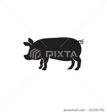 Pig Silhouette Farm Animal Pig Silhouette Farm Animal 102391793
