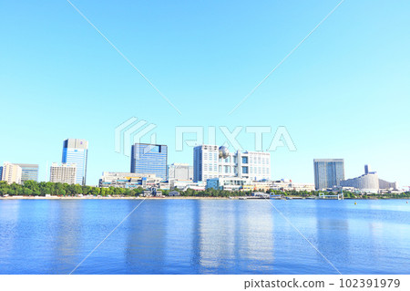 東京富士電視台總部大樓與台場風光 102391979