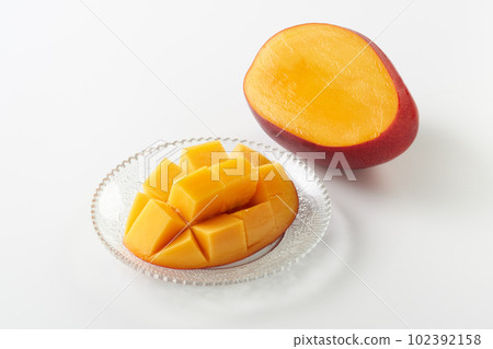 Mango (Irwin variety) on a white background 102392158