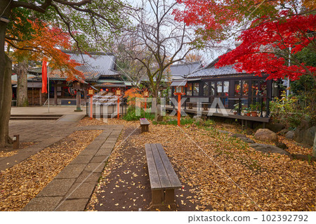 Todoroki Fudoson (Myoou-in Temple) and tea house near Todoroki Valley in Setagaya, Tokyo 102392792