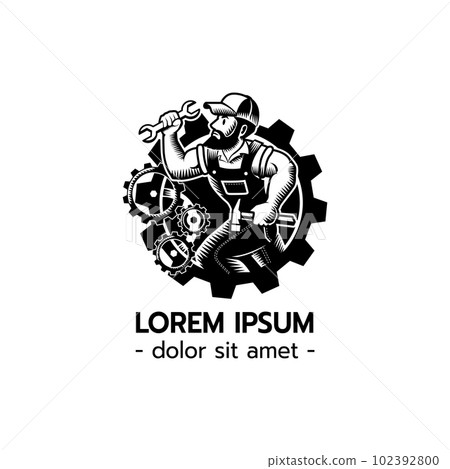 Mechanic Logo Character Vector Illustration Mechanic Logo Character Vector Illustration 102392800
