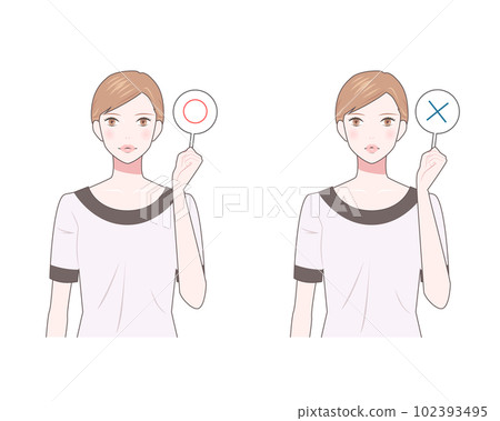 一個女人拿著一個圓圈和一個十字架的插圖集 102393495