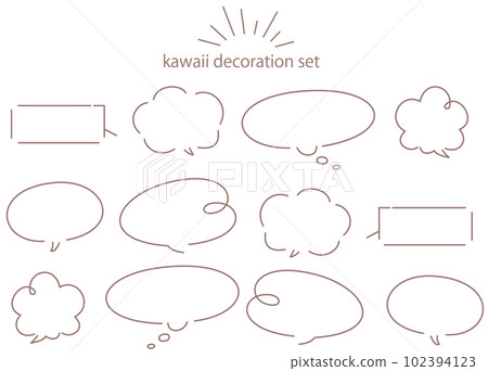 Set of text frames and decorations in soft colors, simple, hand-drawn 102394123