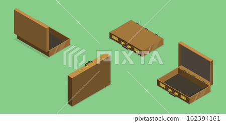 3D Isometric Flat Vector Set of Four Views of a Briefcase 3D Isometric Flat Vector Set of Four Views of a Briefcase 102394161