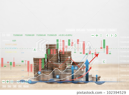 The concepts of finance, currency exchange, and cash flow transactions. Cash flow charts are used to consider future business growth. Investing in the stock market. Crypto currency. Forex. The concepts of finance, currency exchange, and cash flow transactions. Cash flow charts are used to consider future business growth. Investing in the stock market. Crypto currency. Forex. 102394529