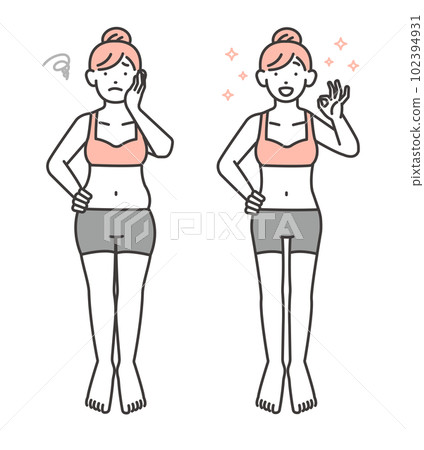 Vector illustration material of a woman who succeeded in dieting / beauty / body care Vector illustration material of a woman who succeeded in dieting / beauty / body care 102394931