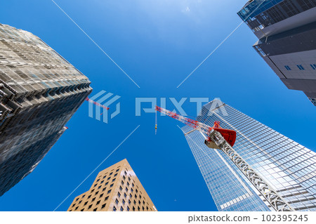 Tokyo redevelopment construction work continues around Toranomon 2023.04 c-1 Tokyo redevelopment construction work continues around Toranomon 2023.04 c-1 102395245