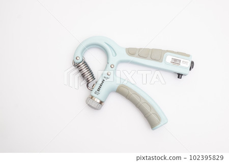 Hand Gripping Exercise to Exercise Fingers, Palm and Forearm on iSolated White Background 102395829