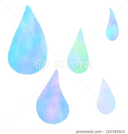 Beautiful gradation drops, raindrops, simple and cute hand-painted watercolor illustration 102395923