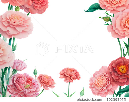 Carnation, rose, mother's day, flower, frame, material, background, gift, appreciation, present, mother, mother, bouquet, 102395955