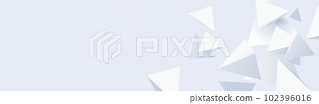 Abstract white geometric triangle chaotic background. Minimal landing page. Banners, flyers, and presentations. Vector illustration 102396016