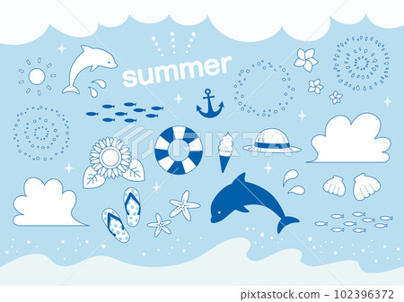 Summer illustration set 102396372