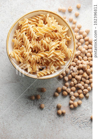 Chickpea bean fusilli pasta 102396811
