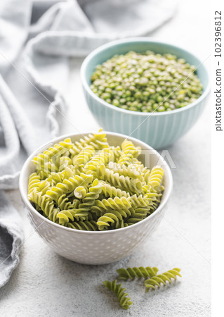 Mung bean fusilli pasta Mung bean fusilli pasta 102396812
