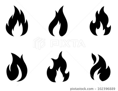 Set of burning flame design icons 102396889