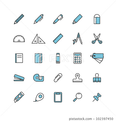 stationery color icon set stationery color icon set 102397450