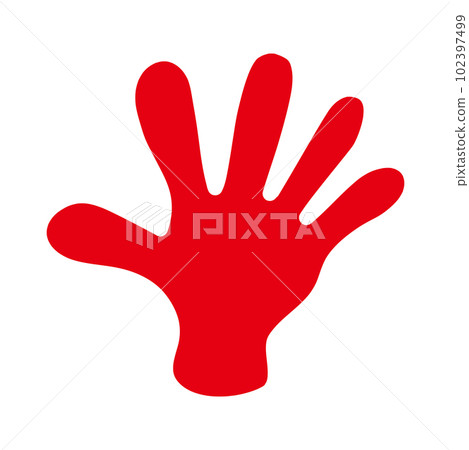 Hand sign to spread your hands _ red solid Hand sign to spread your hands _ red solid 102397499