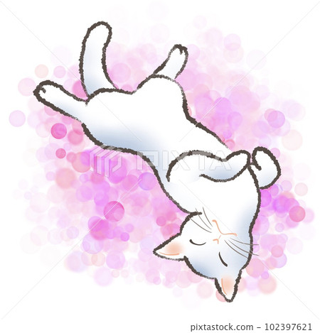 Simple illustration of a cute cat 102397621