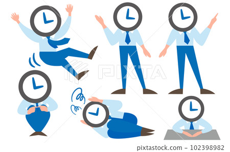 Businessman person vector illustration related to time_busy, surprise, depressed, guidance, instruction 102398982