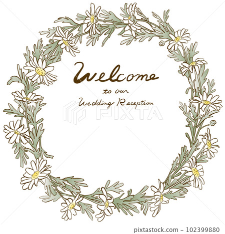 Wedding welcome board Margaret wreath color 102399880