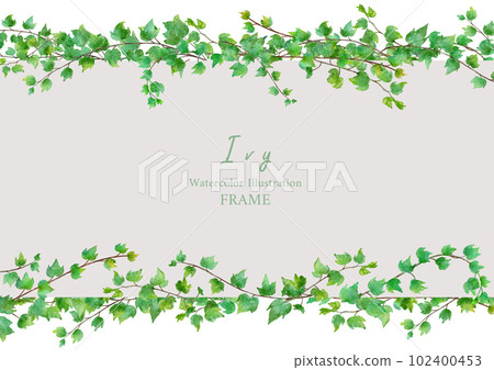 常春藤葉的水彩插圖框架 常春藤葉的水彩插圖框架 102400453