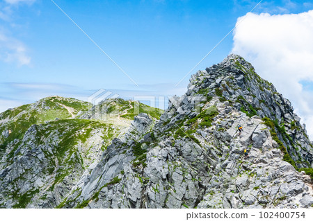Climbing Mt. Hoken in summer (View of Mt. Hoken, Mt. Naka, and Mt. 102400754