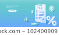 3d TAX and dollar money background. financial management concept. Tax calculating and accounting. vector art illustration. 102400909